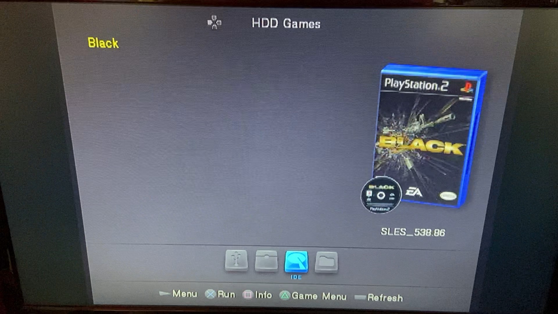 Game installed on an SSD in a PlayStation 2
