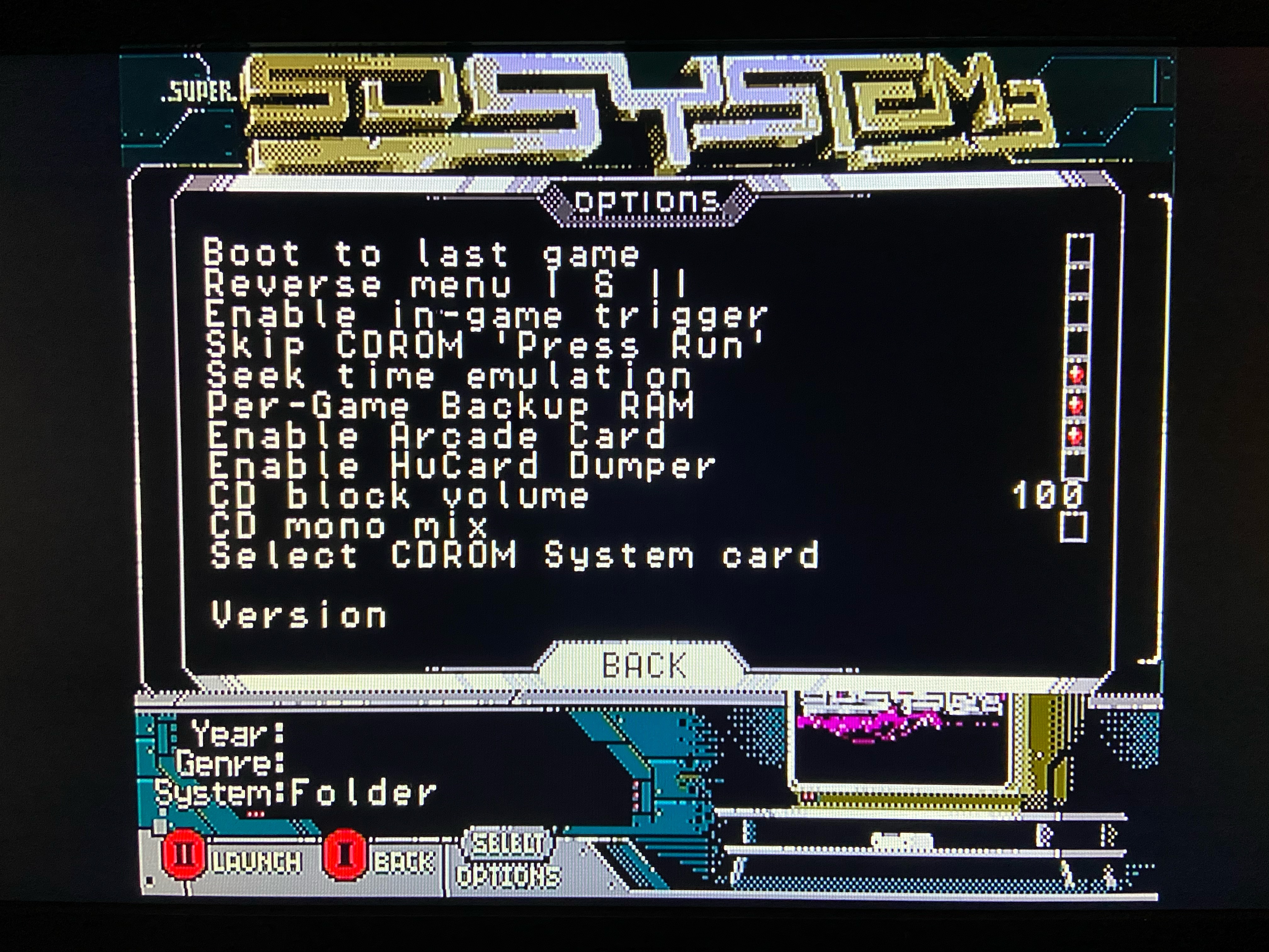 SD System 3 menu