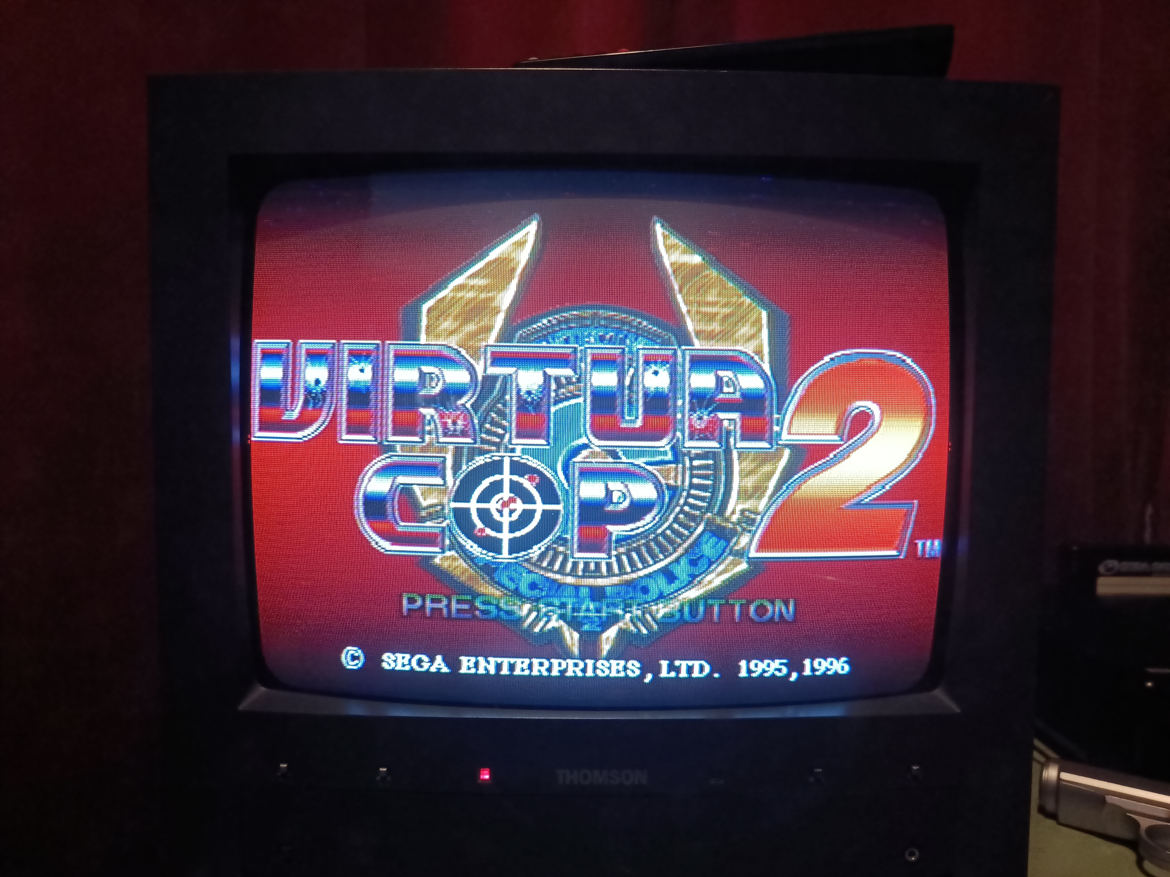 Sega Saturn gaming on a CRT television