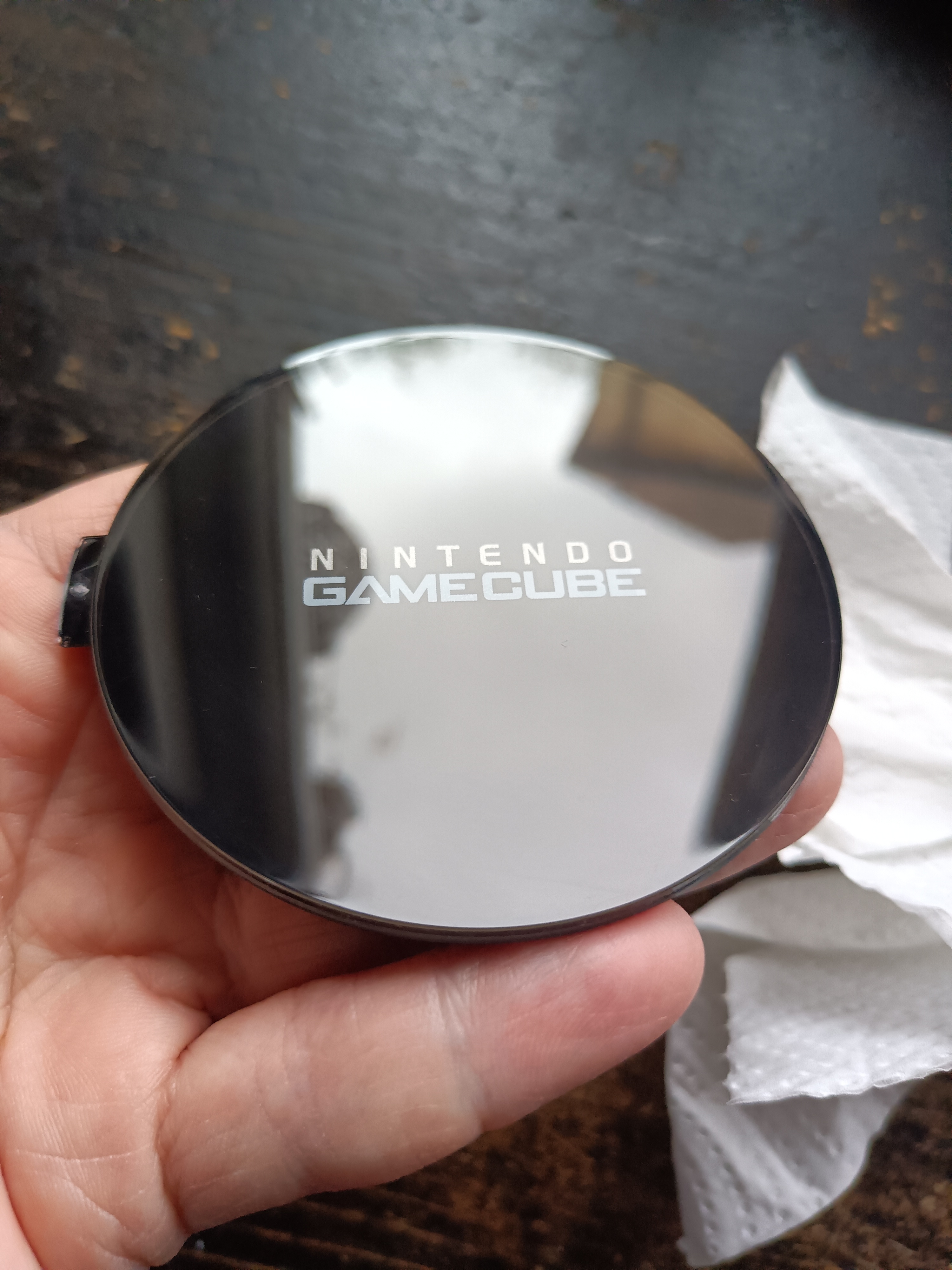 Nintendo GameCube jewel after polishing