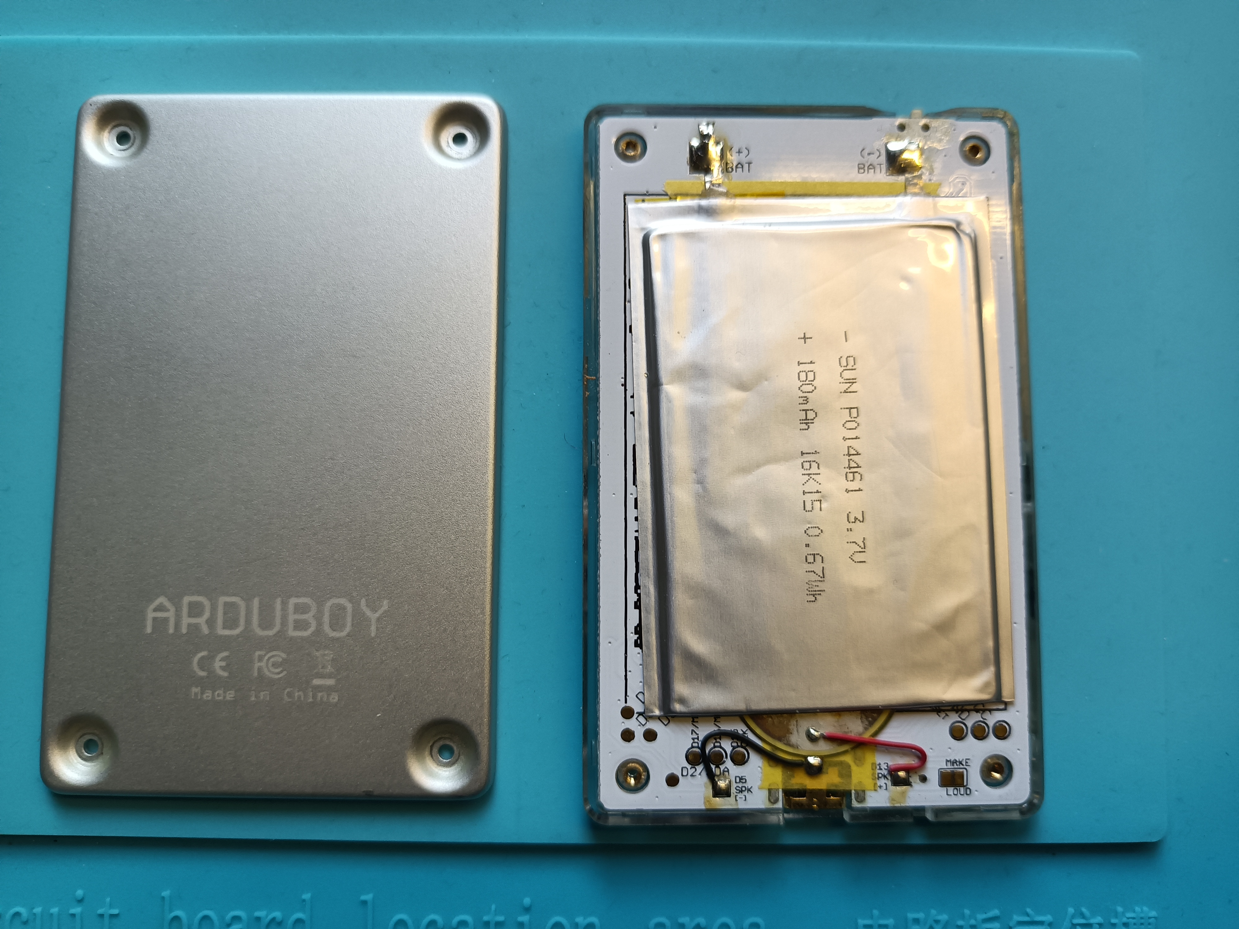 Arduboy with back removed