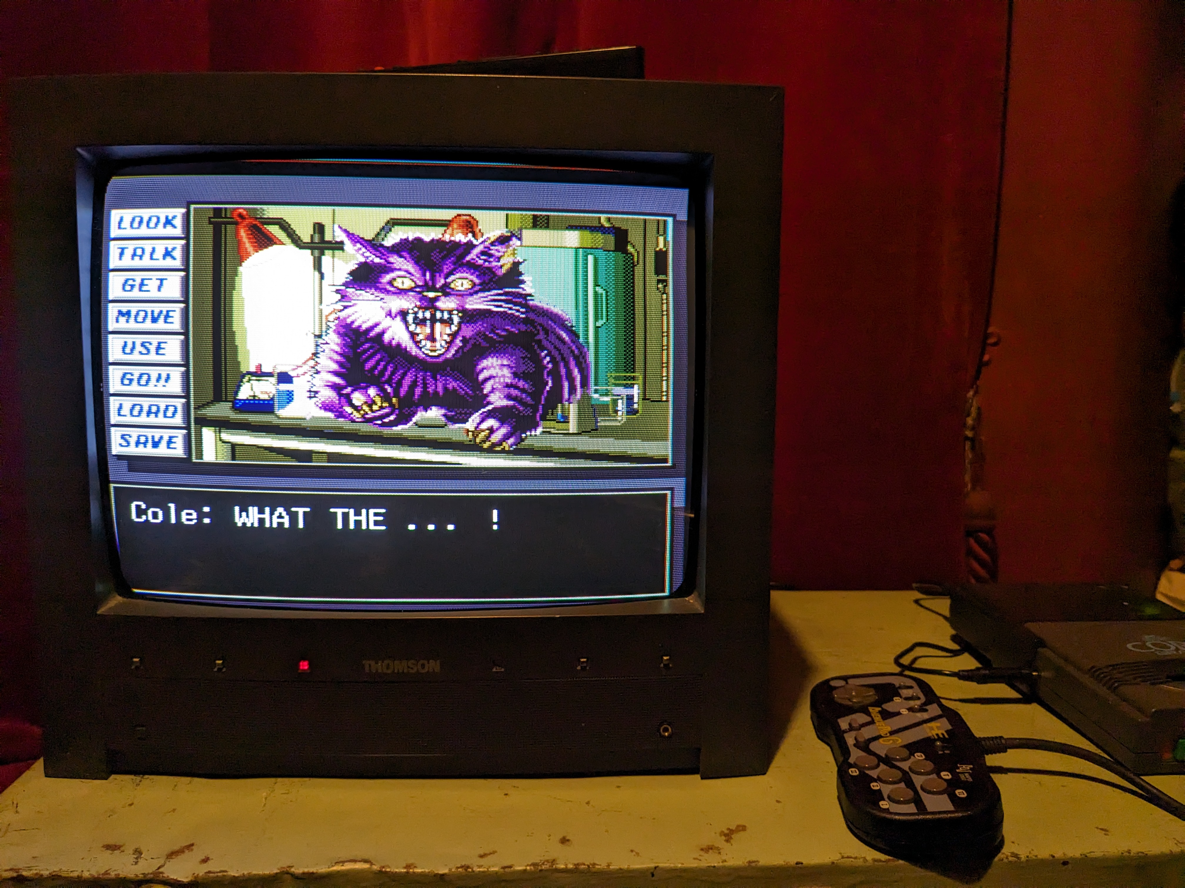 PC Engine game on a CRT TV